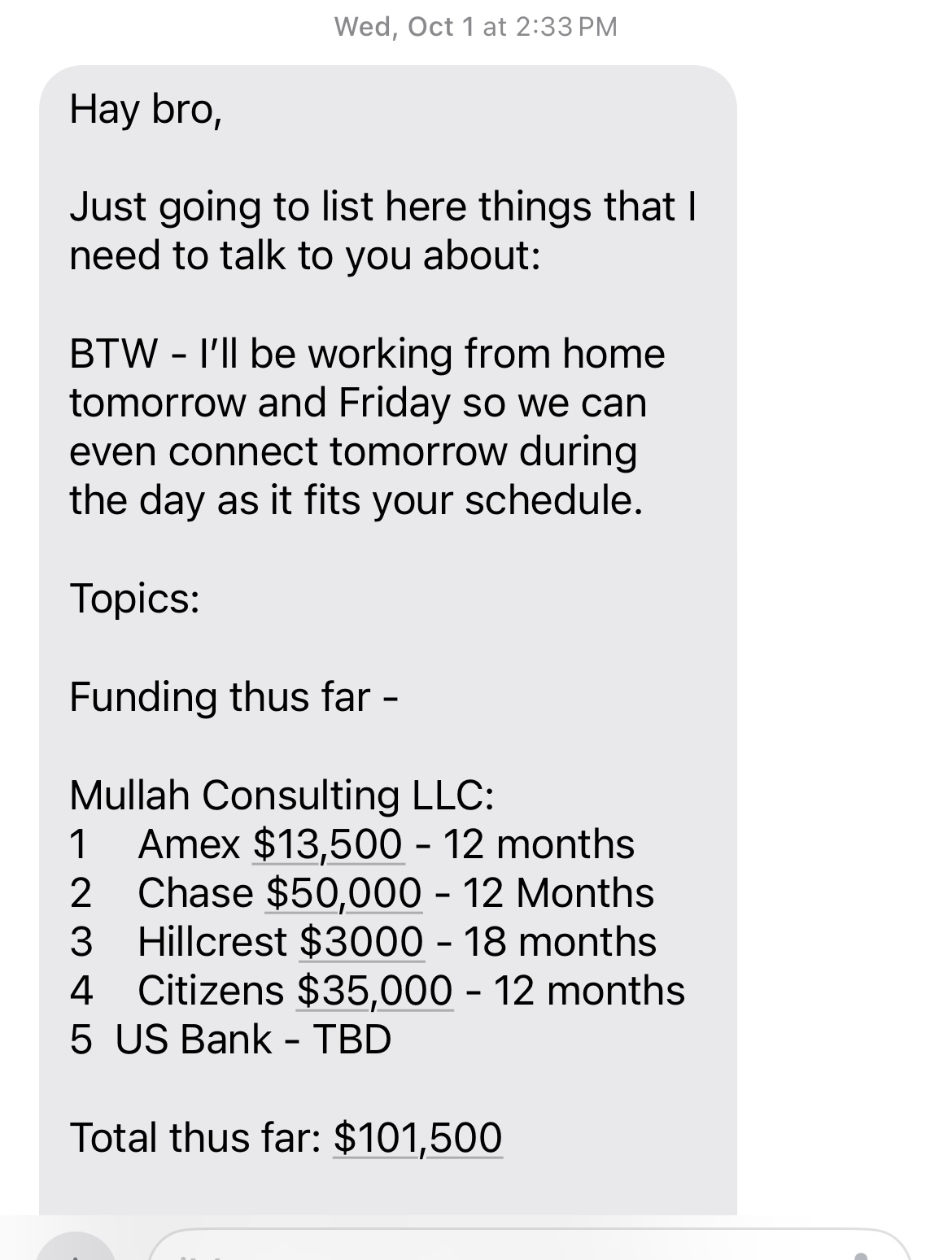 Client funding proof